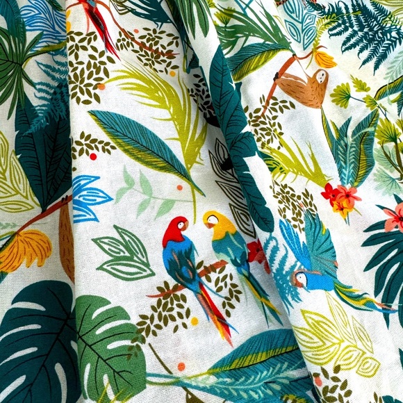Molly Bracken Jungle Tropical Print Multicolor Cotton Mini Dress Size Medium - Picture 9 of 16